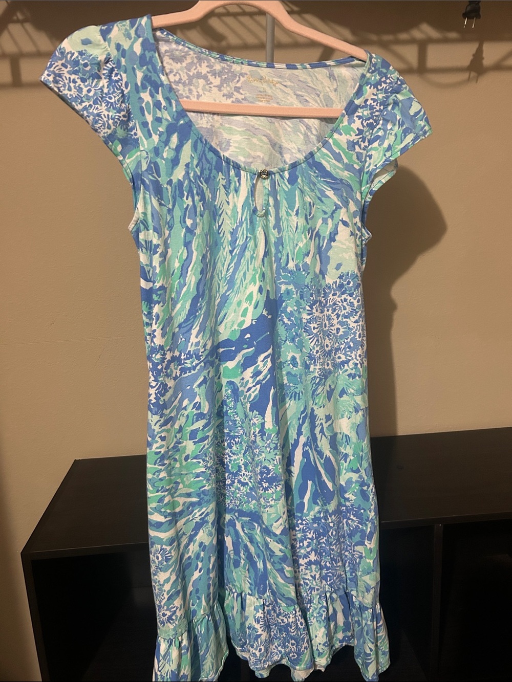 Lilly Pulitzer Blue & Mint Floral Scoop Dress